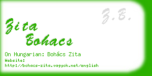 zita bohacs business card