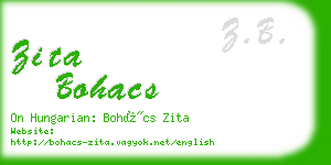 zita bohacs business card